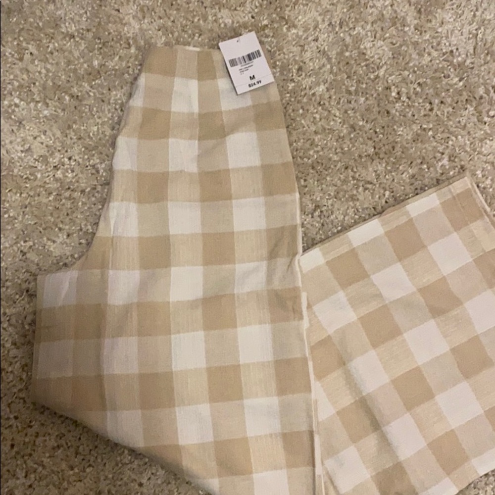 Gingham beige pants